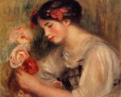 皮埃尔 奥古斯特 雷诺阿 : Portrait of Gabrielle, Young Girl with Flowers